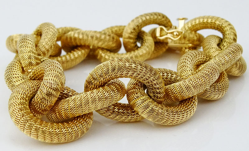 Circa 1970s 18 Karat Yellow Gold Mariner's Link Bracelet