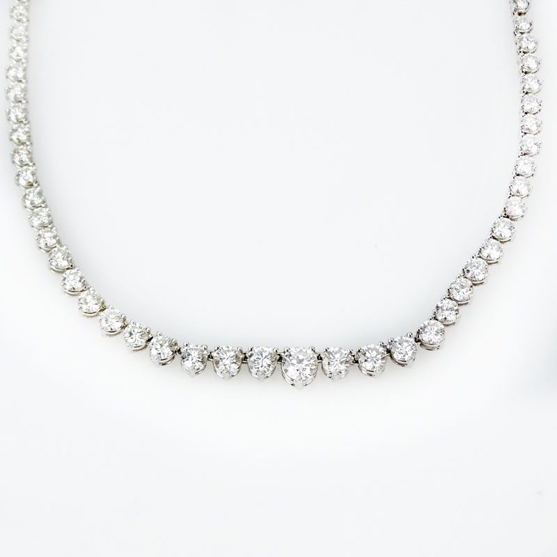 Approx. 12.0 Carat Round Brilliant Cut Diamond and Platinum Necklace.
