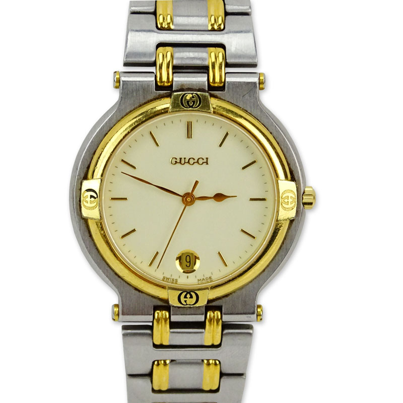 Gucci 9000G Stainless Steel and Gold Filled Quartz Watch