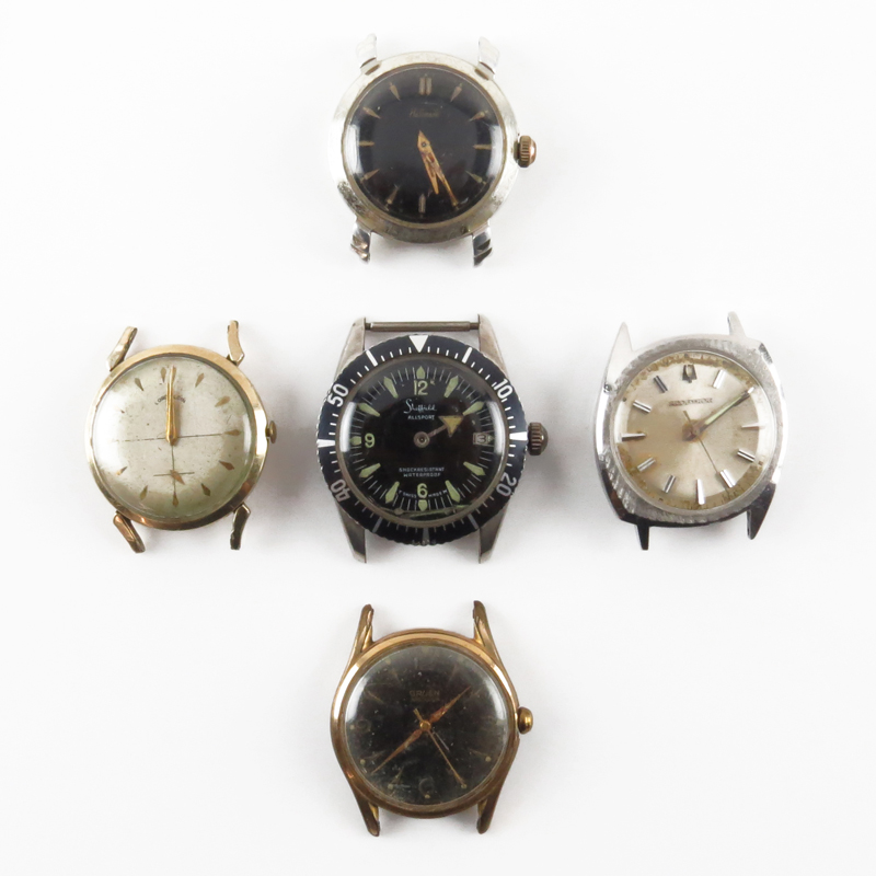 Grouping of Five (5) Vintage Timepieces
