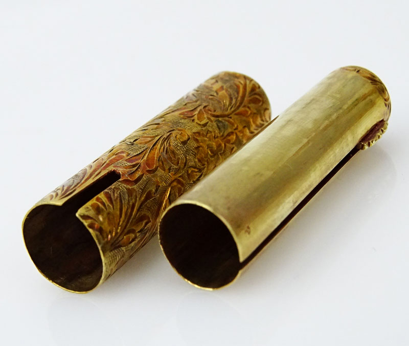 Lady's Antique 14 Karat Yellow Gold Lipstick Case