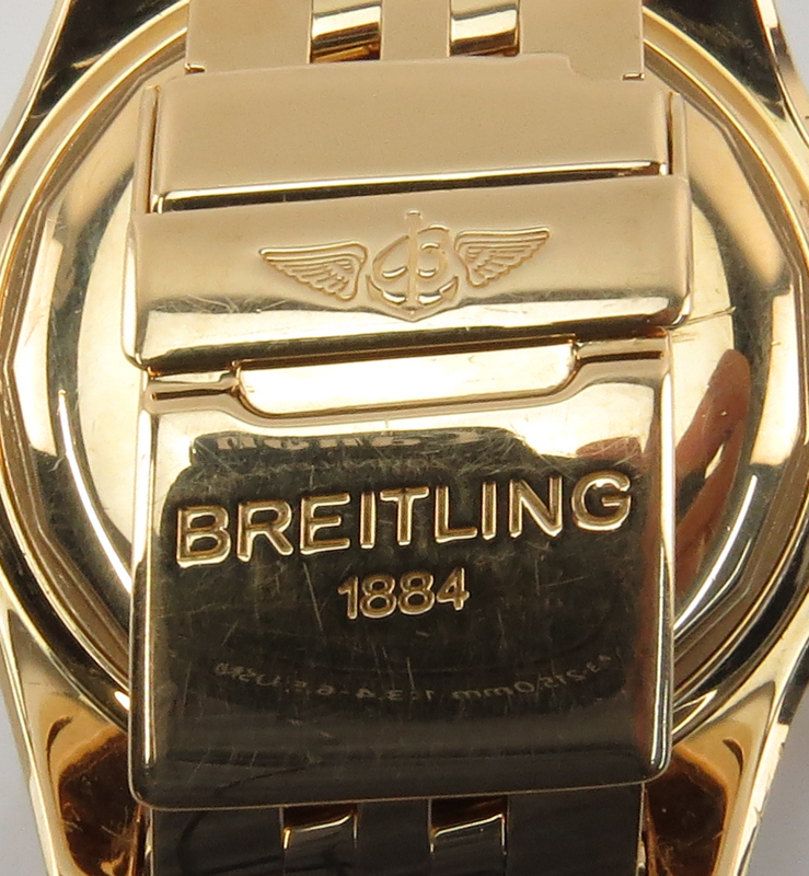 Man's Breitling for Bentley Motors Special Edition 18 Karat Yellow Gold Chronometer Bracelet Watch