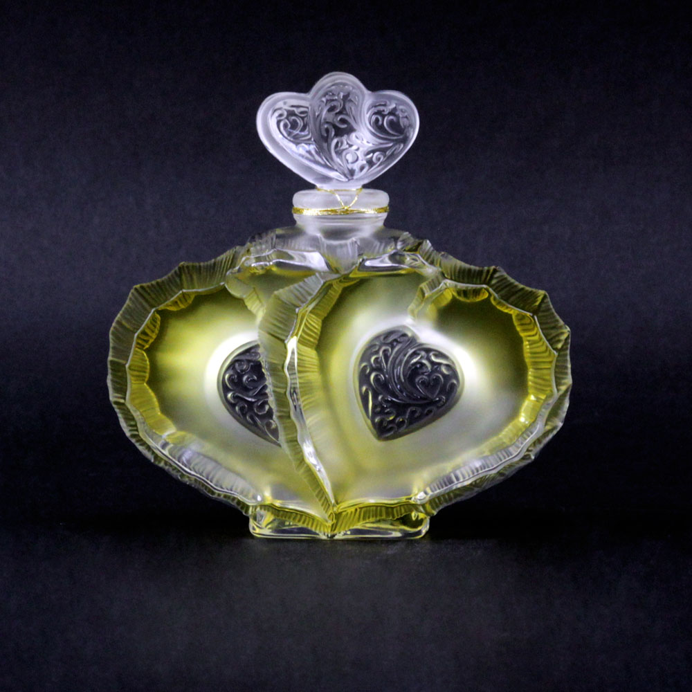 Lalique France Limited Edition "Duex Coeurs"  Flacon Collection Perfume Bottle