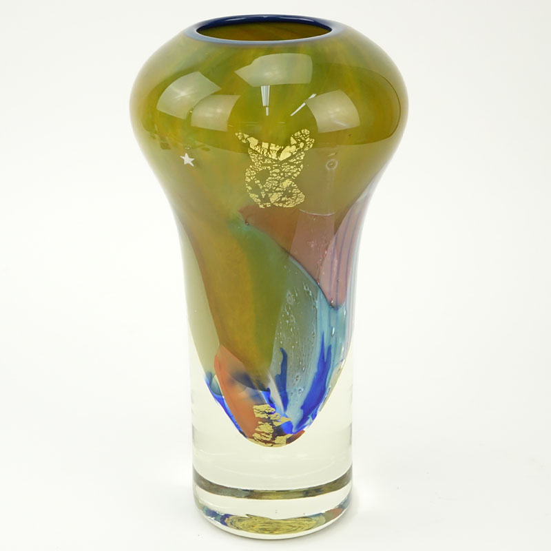 Linda Zmina, American (20th Century) "Birth of a Star" Hand Blown Art Glass Vase