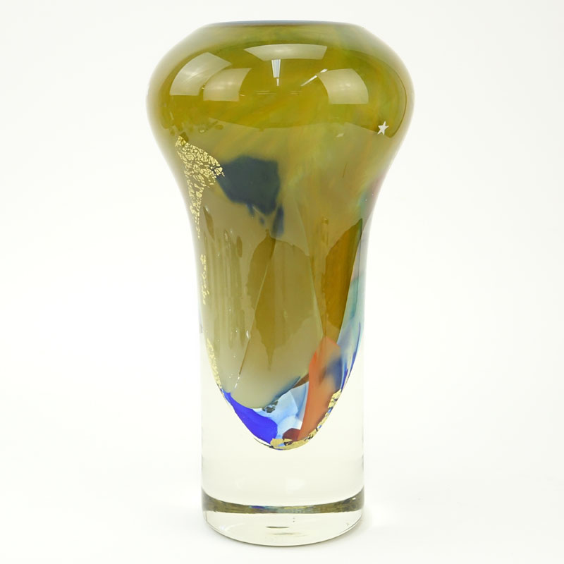 Linda Zmina, American (20th Century) "Birth of a Star" Hand Blown Art Glass Vase