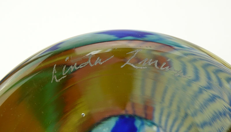 Linda Zmina, American (20th Century) "Birth of a Star" Hand Blown Art Glass Vase