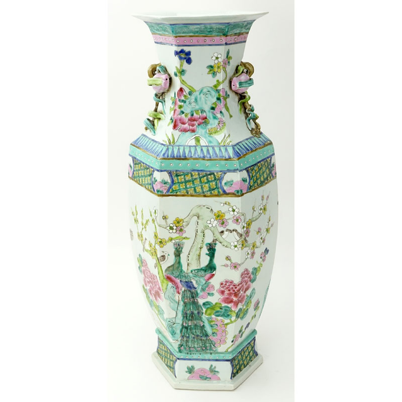 Oversized Antique Chinese Hand Painted Porcelain Vase