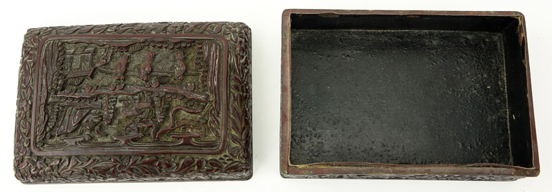 18th Century Chinese Carved Cinnabar Box