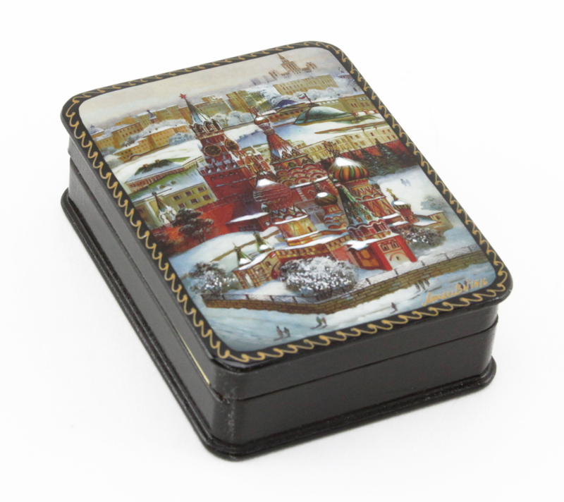 Grouping of Seven (7) Vintage Russian Lacquered Boxes
