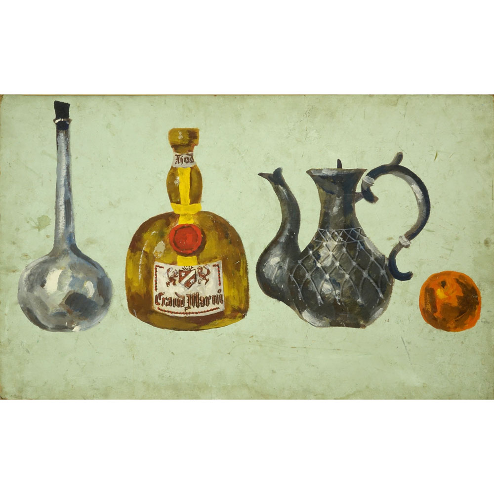 20th Century Russian Oil on Cardboard