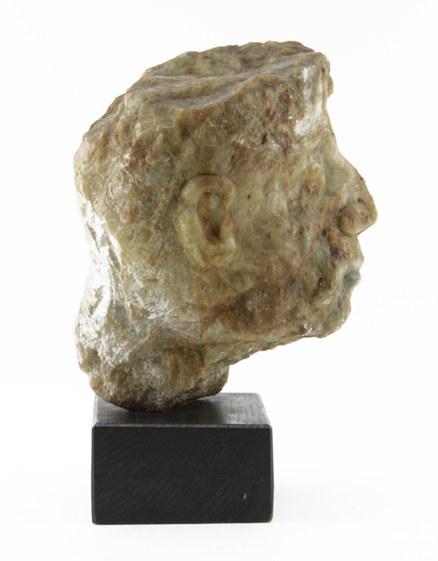 After: Chaim Gross, American (1904-1991) Carved Granite Bust on Wood Base