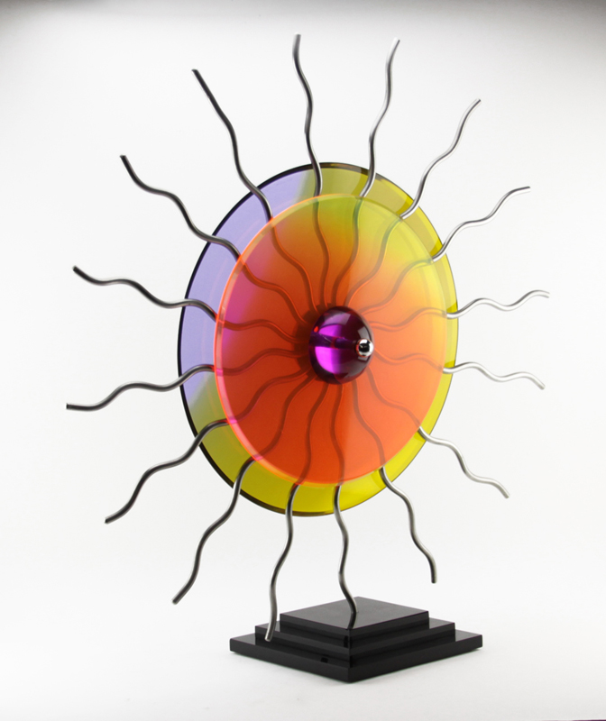 Shlomi Haziza, Israeli (20th C) Lucite and metal "Sun" sculpture