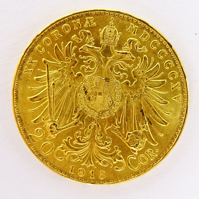 1915 Austrian 20 Corona Gold Coin