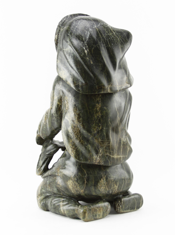 Large Green Stone Inuit Art Sculpture