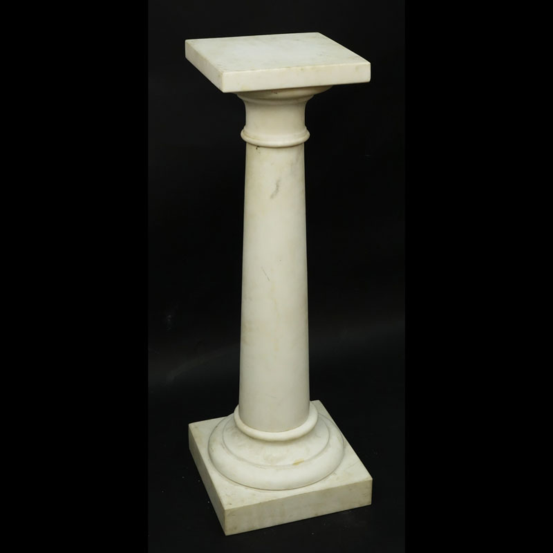 19/20th Century  Neoclassical Style White Marble Pedestal