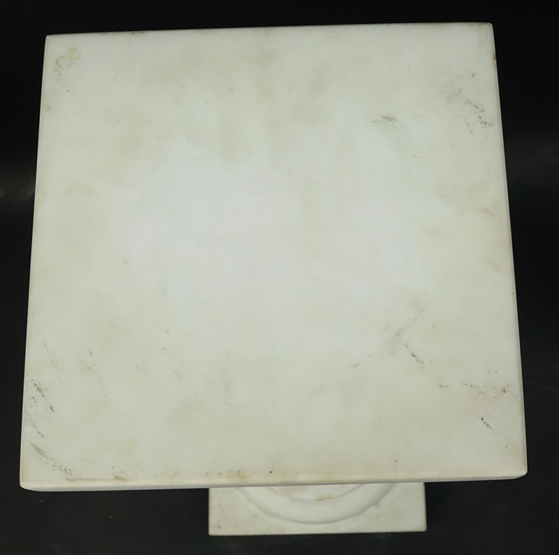 19/20th Century  Neoclassical Style White Marble Pedestal