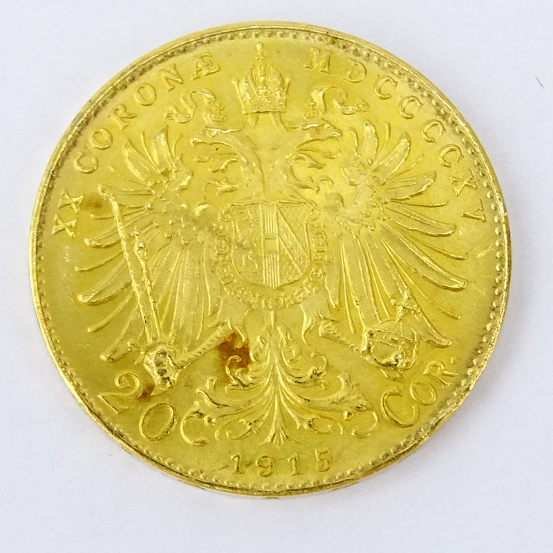 1915 Austrian 20 Corona Gold Coin