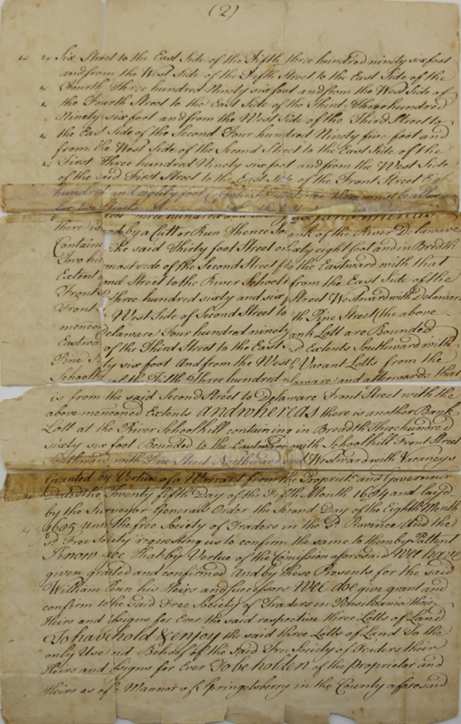 17th Century American William Penn Handwritten Document, possibly a deed