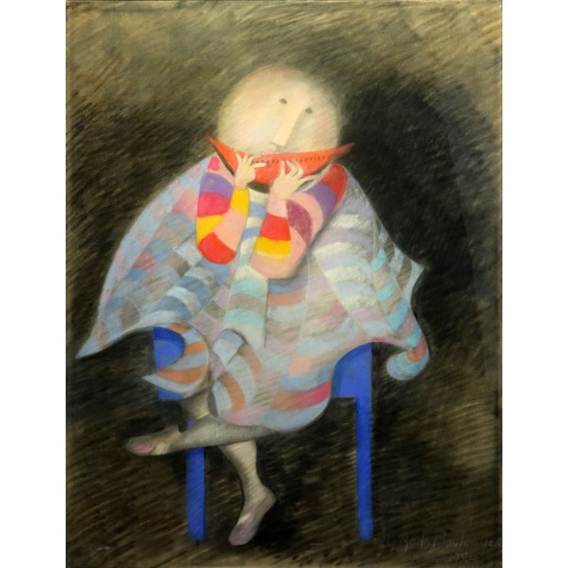 Graciela Rodo Boulanger, Bolivian (b. 1935) Pastel "La Pasteque". Signed and dated 1984. 