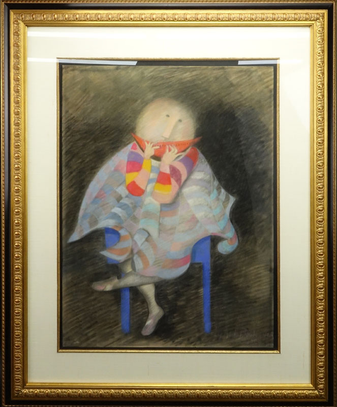 Graciela Rodo Boulanger, Bolivian (b. 1935) Pastel "La Pasteque". Signed and dated 1984. 