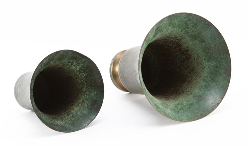 Two (2) Carl Sorensen Patinated Bronze Vases