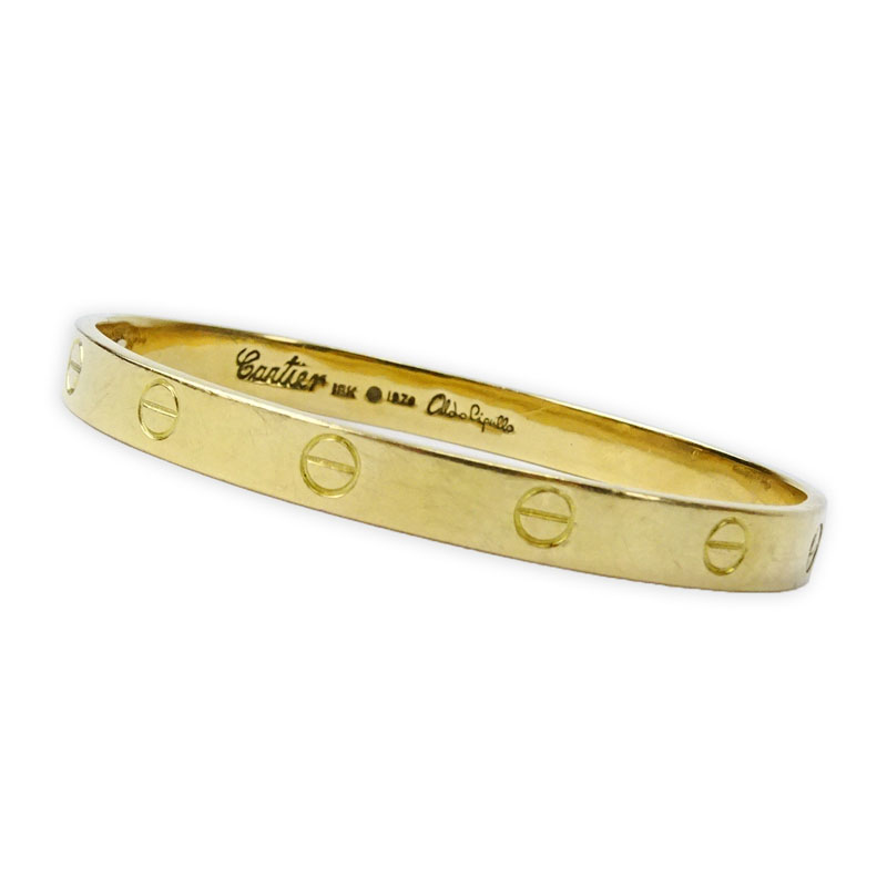 Aldo Cipullo for Cartier Circa 1970 18 Karat Yellow Gold Love Bracelet