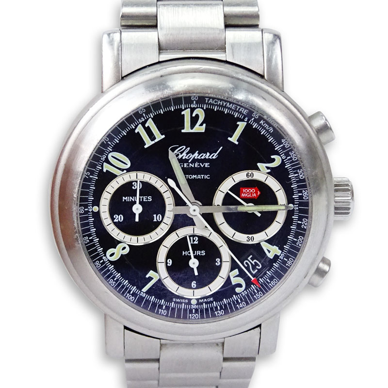 Men's Chopard Mille Miglia Edition Jacky Ickx Stainless Steel Bracelet Watch with Black Dial, Automatic Movement