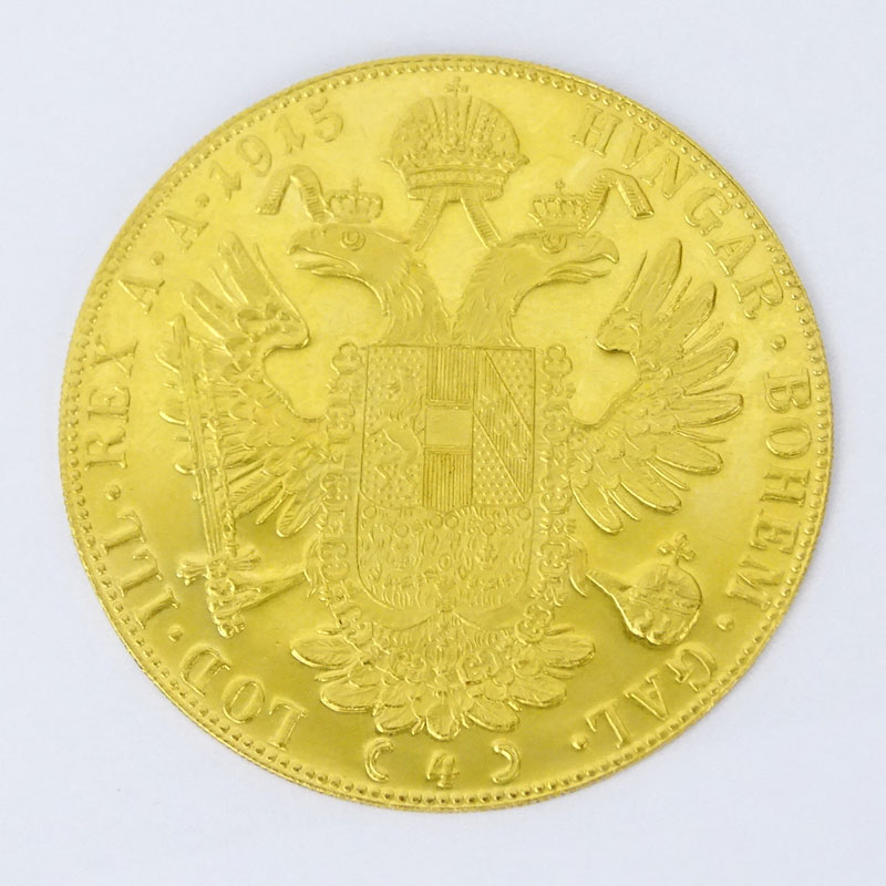 1915 Austrian 4 Ducat Gold Coin