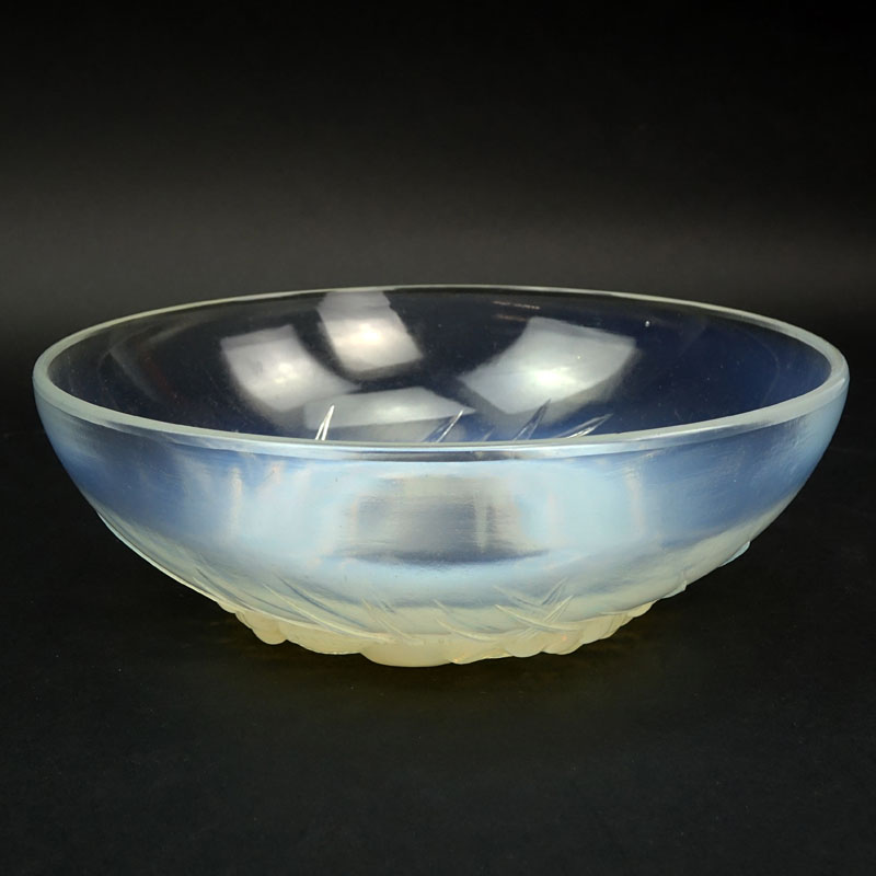 R. Lalique "Mont Dore" Opalescent Bowl. Molded signature