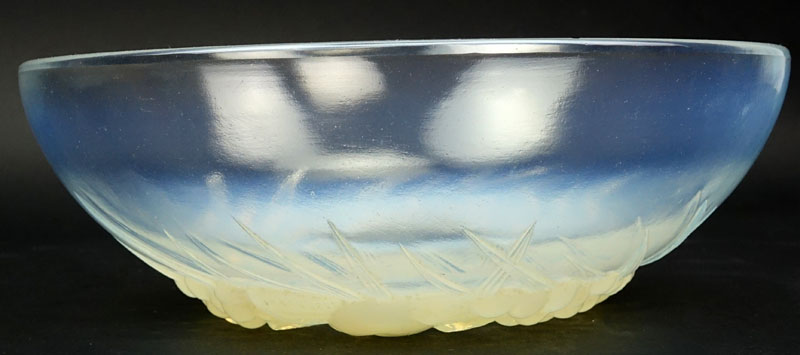 R. Lalique "Mont Dore" Opalescent Bowl. Molded signature