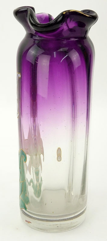 Galle Cristallerie d'E. Galle? Nancy Enameled Glass Vase.