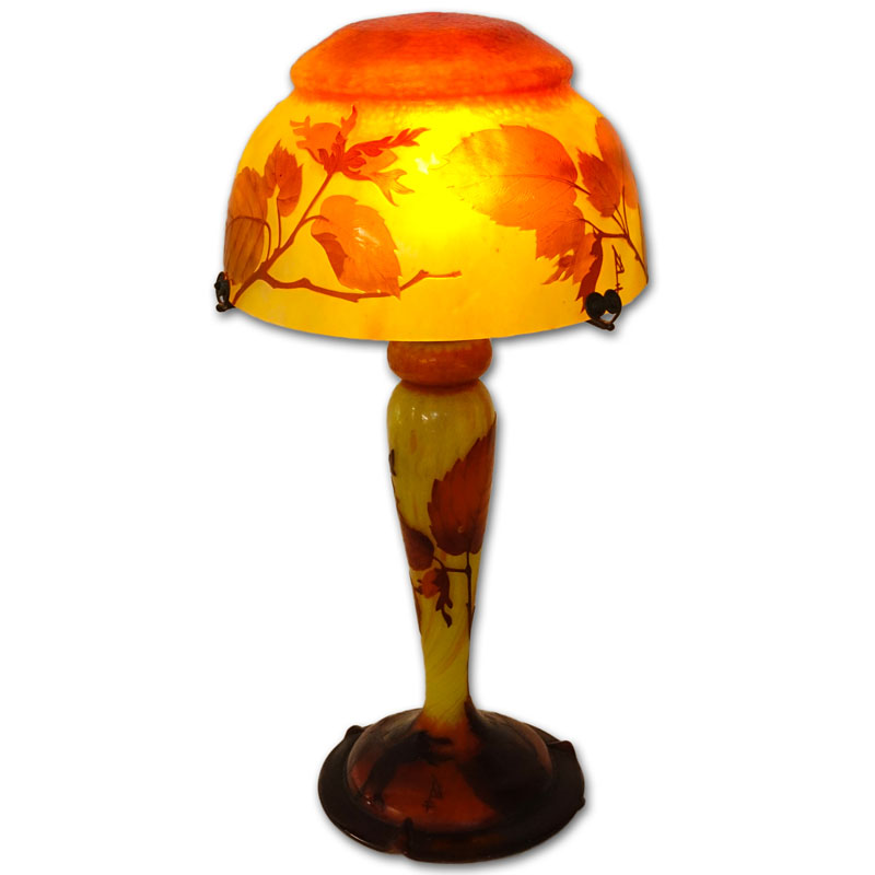 Art Deco Daum Nancy Cameo Glass Lamp