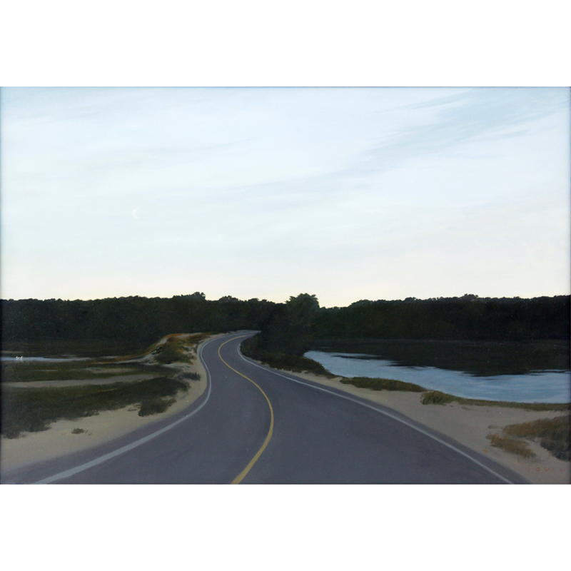 John Dowd, American (b-1960) Oil on Canvas "Road Through The Mors" signed Lower Right