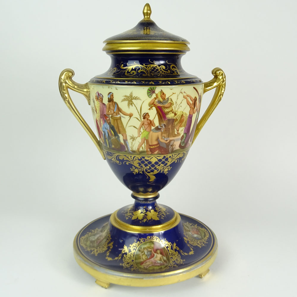 Large Antique Royal Vienna Porcelain Urn