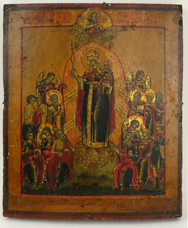 Early 19th Century Russian Hand painted Icon On Board