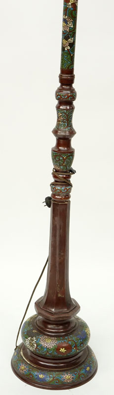 Antique Japanese Champlevé Bronze Floor Lamp