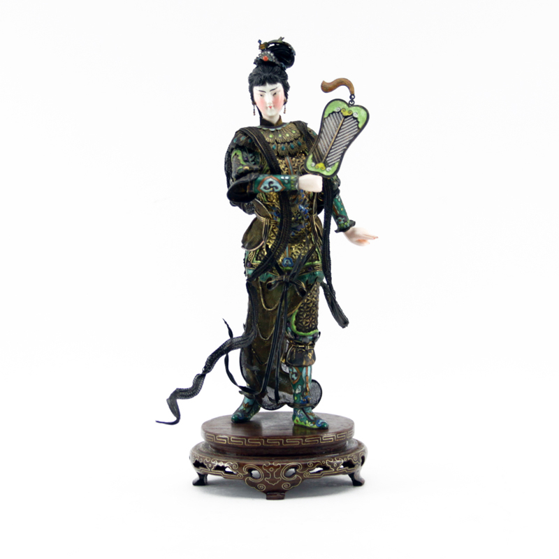 Vintage Chinese Silver Enamel Figure