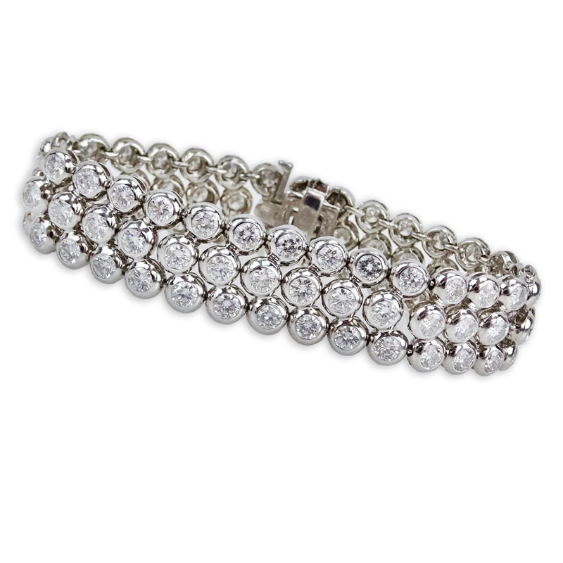 20.0 Carat Round Brilliant Cut Diamond and 18 Karat White Gold Bracelet.