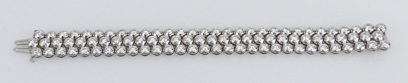 20.0 Carat Round Brilliant Cut Diamond and 18 Karat White Gold Bracelet.