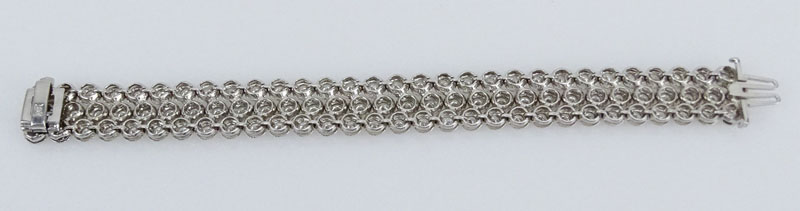 20.0 Carat Round Brilliant Cut Diamond and 18 Karat White Gold Bracelet.