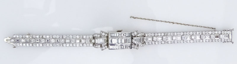 Lady's Rare Approx. 10.25 Carat Diamond and Platinum Hamilton Bracelet Watch