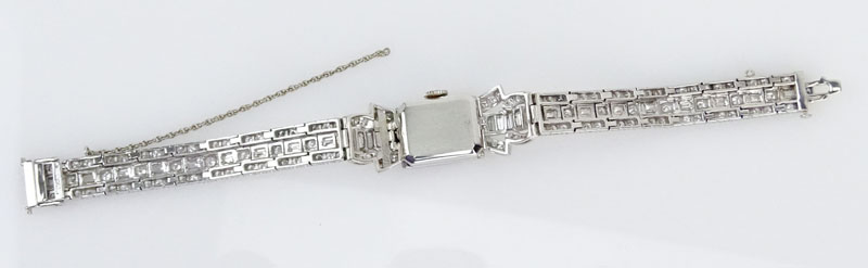 Lady's Rare Approx. 10.25 Carat Diamond and Platinum Hamilton Bracelet Watch