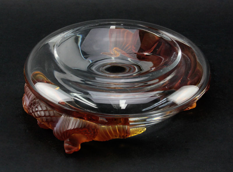 Lalique France "Serpent" Round Crystal Bowl