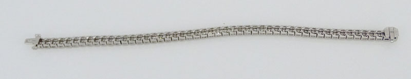 15.0 Carat Square Cut Diamond and Platinum Bracelet.