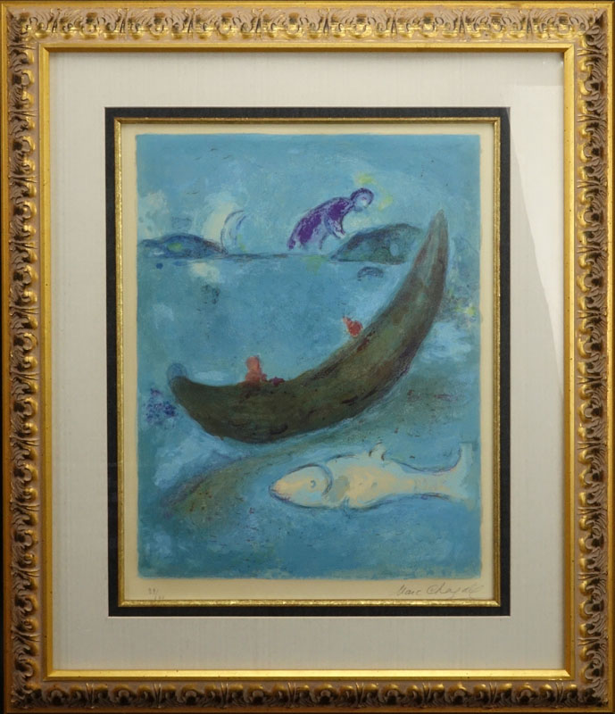 Marc Chagall, French/Russian (1887-1985) Color lithograph "Der tote Delphin und die dreitausend Drachmen"