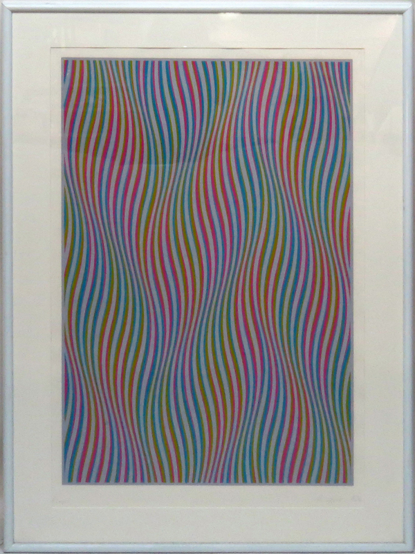 Bridget Riley, English (b-1931) Colored Screen Print "Elapse" Pencil Signed and Titled