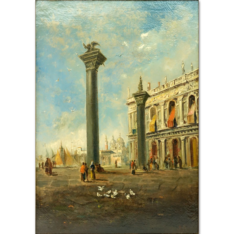 Italian School Oil On Canvas "Venice Scene"