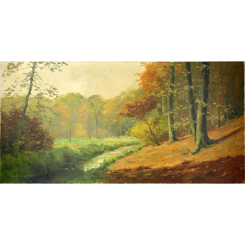 Large American School Landscape "Autumn Woods"