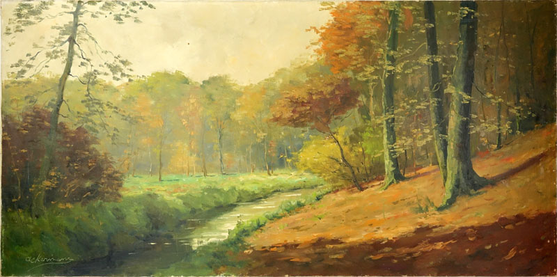 Large American School Landscape "Autumn Woods"