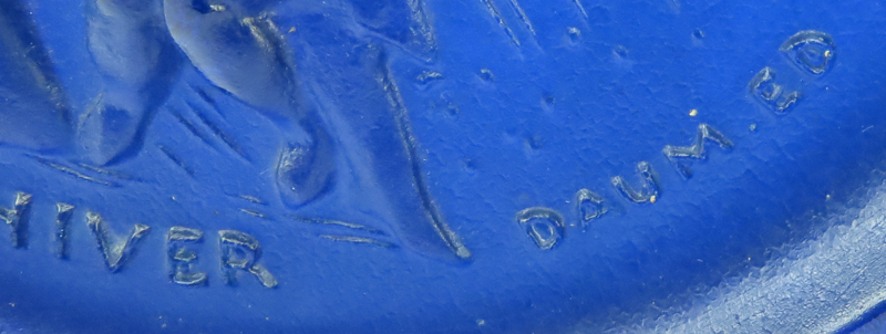 Circa 1970 Daum Pate de Vere "Hiver" Cobalt Plate